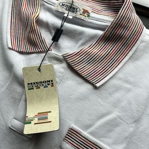 Missoni Sport Mens Long Sleeve Polo with Collar Detail BNWT - Size Large